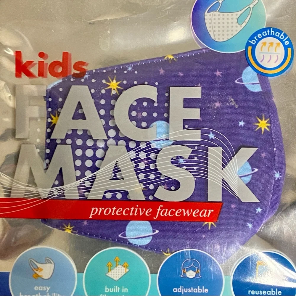 🟢 {3/$15} Space Pattern Reusable Kids Face Mask 💫🪐